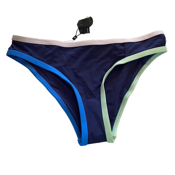 Tavik Jayden colorblock bikini bottom full coverage blue contrast size xs New - Picture 2 of 5